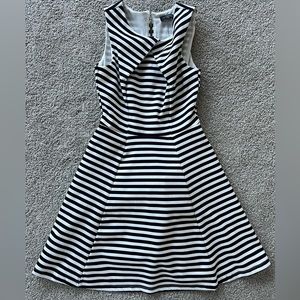 Navy blue pin stripe boat dress. Great for Business, or a daytime party